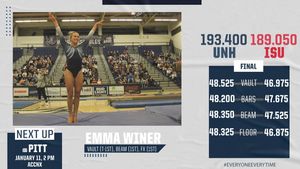 Image post by @UNHGymnastics on Twitter