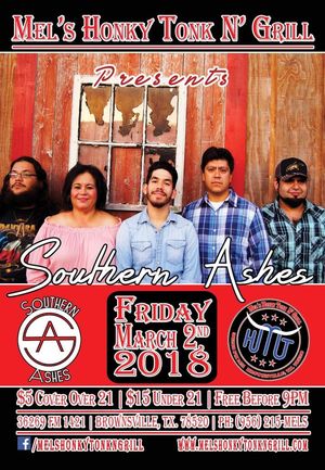 Image post by @SouthernAshesMusic on Facebook