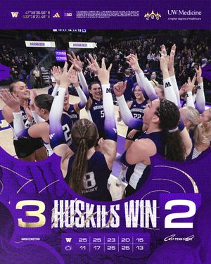 Image post by @UWVolleyball on Twitter