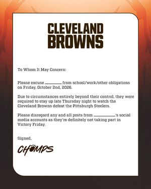 Image post by @Browns on Twitter/X