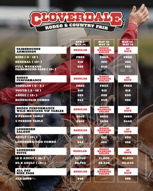 Image post by @cloverdalerodeo on Instagram