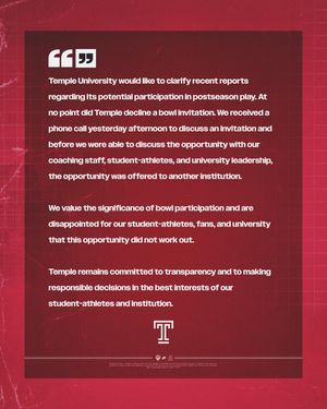 Image post by @temple_fb on Instagram