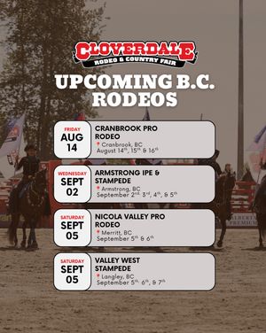 Image post by @cloverdalerodeo on Instagram