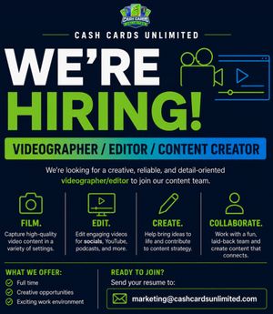 Image post by @cashcardsunlimited on Instagram
