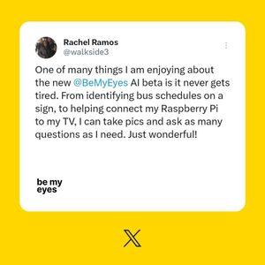 Image post by @bemyeyesapp on Instagram