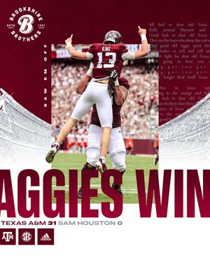 Image post by @AggieFootball on Twitter