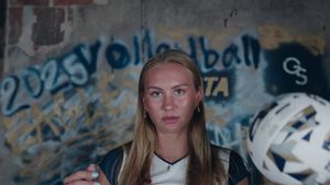 Video post by @GSAthletics_VB on Twitter