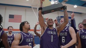 Video post by @SFABasketball on Facebook