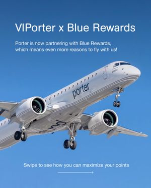 Image post by @porterairlines on Instagram