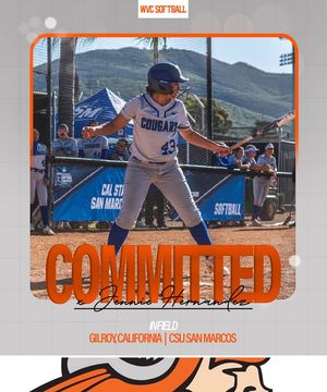 Image post by @West Valley College Softball on Facebook