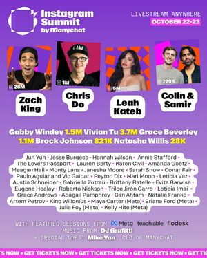 Image post by @manychat on Instagram