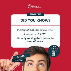 Image post by @PiedmontArthritisClinic on Facebook