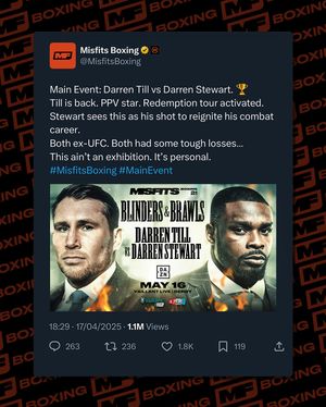 Image post by @misfitsboxing on Instagram