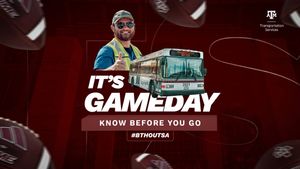 Image post by @tamutransportation on Facebook