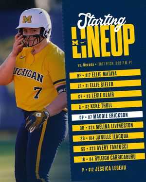 Image post by @umichsoftball on Twitter
