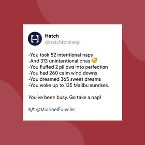 Image post by @hatchforsleep on Instagram