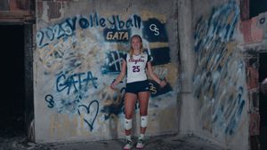 Video post by @GSAthletics_VB on Twitter