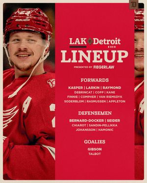 Image post by @DetroitRedWings on Twitter