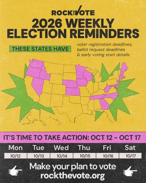 Image post by @rockthevote on Instagram