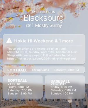 Image post by @hokiesports on Instagram