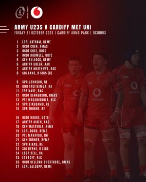Text post by @armyrugbyunion on Twitter/X