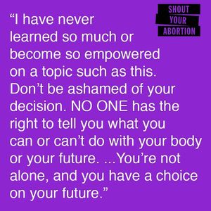 Image post by @shoutyourabortion on Instagram