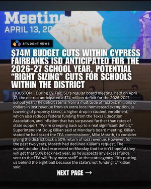 Image post by @cyfair.student.news on Instagram