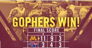 Image post by @GopherSoftball on Twitter