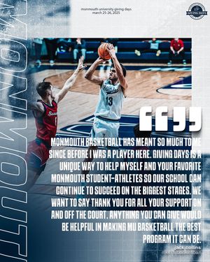 Image post by @monmouthmensbball on Instagram
