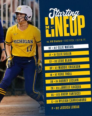 Image post by @umichsoftball on Twitter