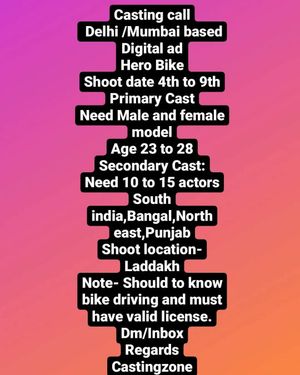 Image post by @castingzone on Instagram