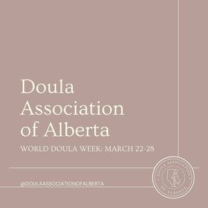 Image post by @doulaassociationofalberta on Facebook
