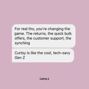 Image post by @curtsyapp on Facebook
