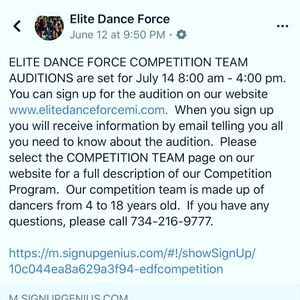 Image post by @elitedanceforcemi on Instagram