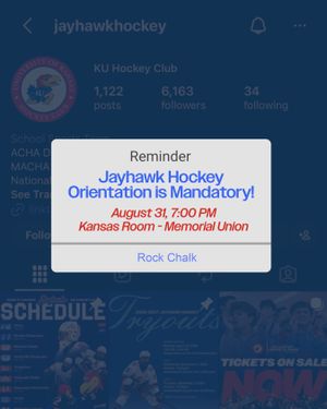 Image post by @jayhawkhockey on Instagram