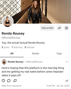 Image post by @rondarousey on Instagram