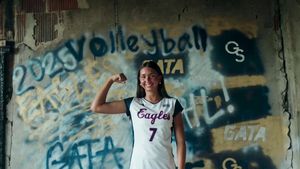 Video post by @GSAthletics_VB on Twitter