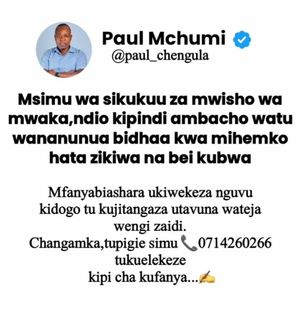 Image post by @paul_mchumi on Instagram