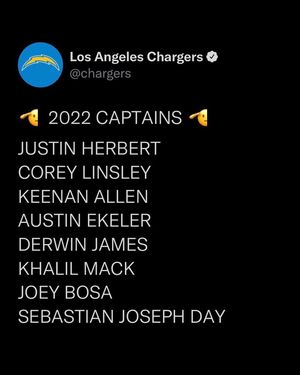 Image post by @chargers on Instagram