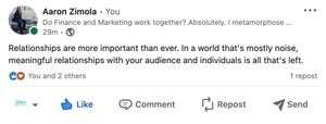 Image post by @ZovaMarketing on Facebook
