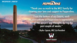 Image post by @PepperdineWaves on Twitter