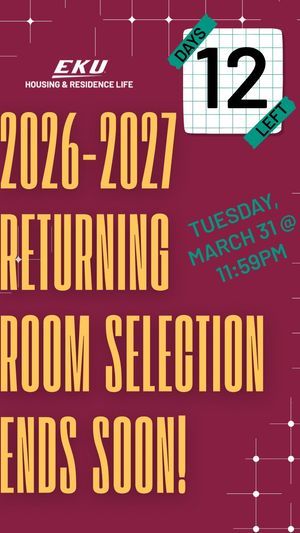Video post by @EKUHousing on Facebook