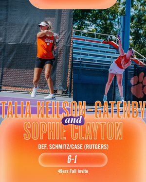 Text post by @ClemsonWTennis on Twitter/X