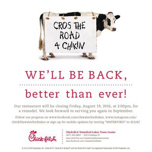 Image post by @chickfilawaterfordlakes on Instagram