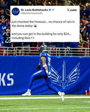 Image post by @uflbattlehawks on Instagram