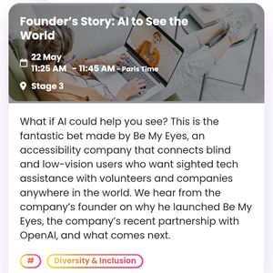 Image post by @bemyeyesapp on Instagram