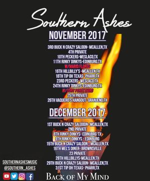 Image post by @SouthernAshesMusic on Facebook