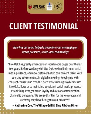 Image post by @LiveOakCommunications on Facebook