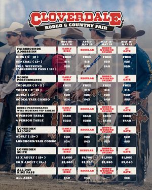Image post by @cloverdalerodeo on Instagram