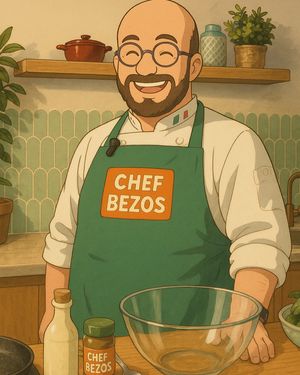 Image post by @chefbezosgourmet on Instagram